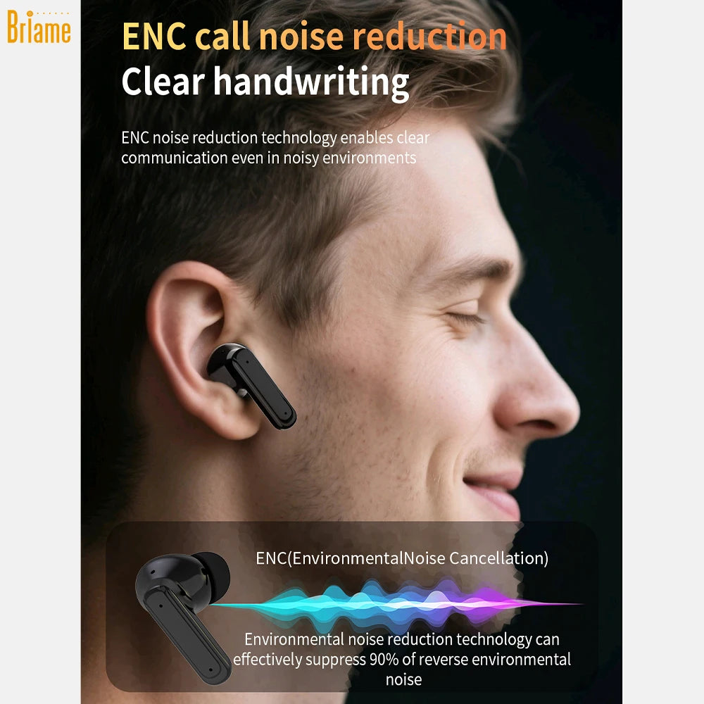 Briame Mini Bluetooth Earphones with LED Screen Wireless Headphones with Microphone for All Devices Sport Headset Game Oasis Select