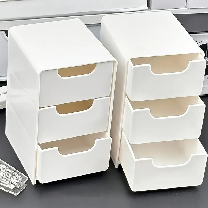 Mini Chic 3-Tier Drawer Organizer for Desk Perfect for Office Supplies, Jewelry Cosmetics Storage Desk Organizer Oasis Select 2pcs