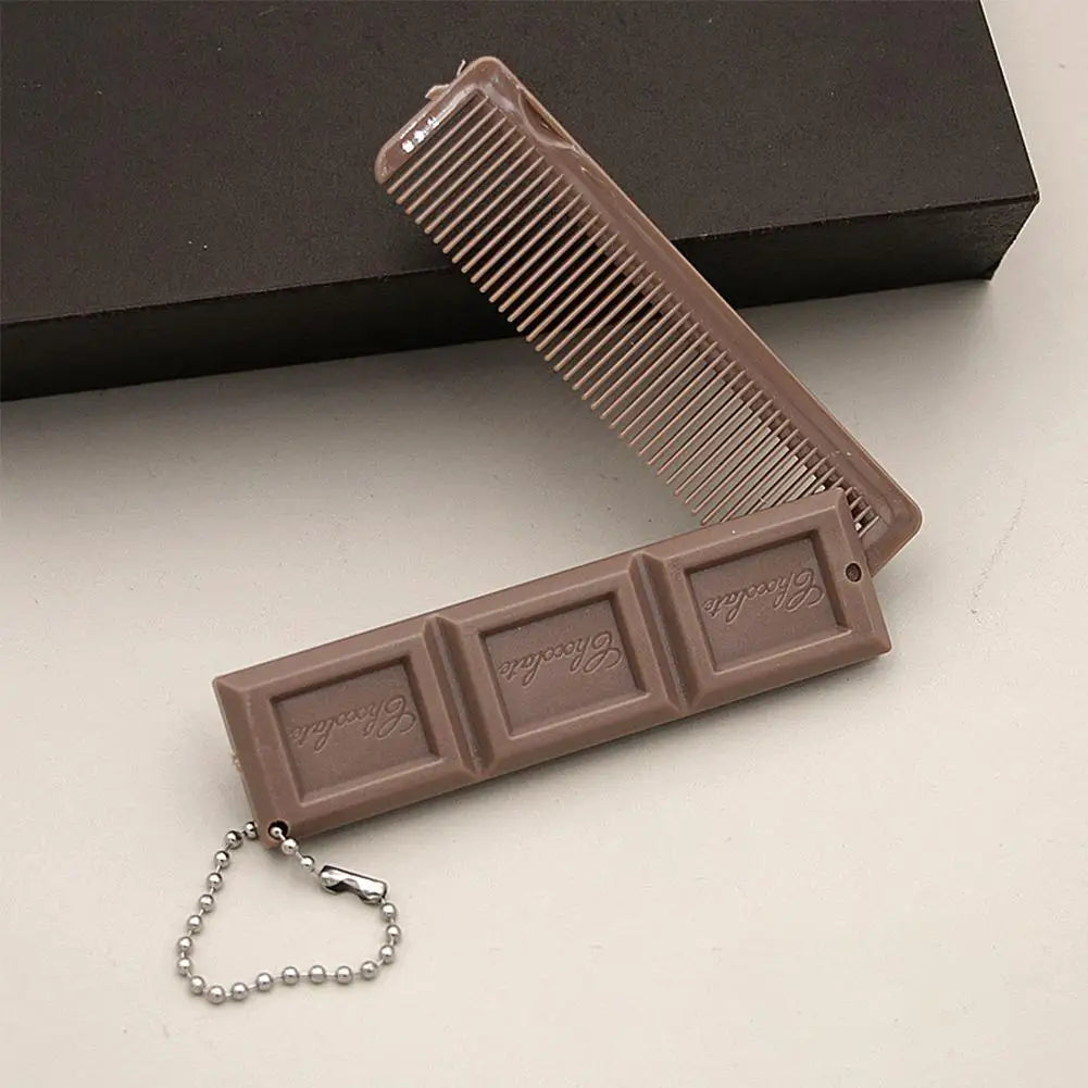 2-in-1 Foldable Chocolate Comb with Mirror for Travel Foldable Travel Comb Oasis Select