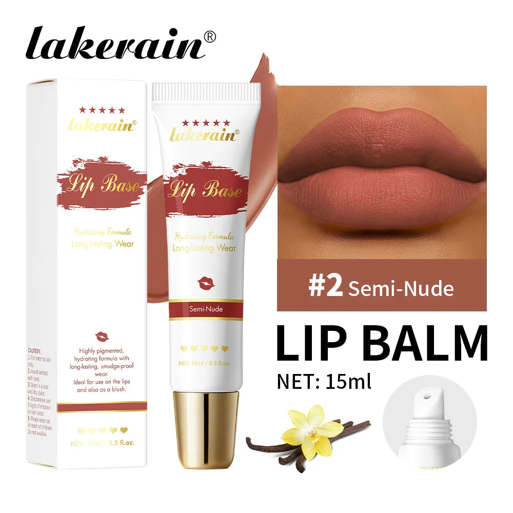 Lakerain 2 IN 1 Lip & Cheek Cream Waterproof Non-stick Cup Lipstick Highly Pigmented Creamy Formula Matte Finish Lip Base Makeup Oasis Select 2 Semi-Nude