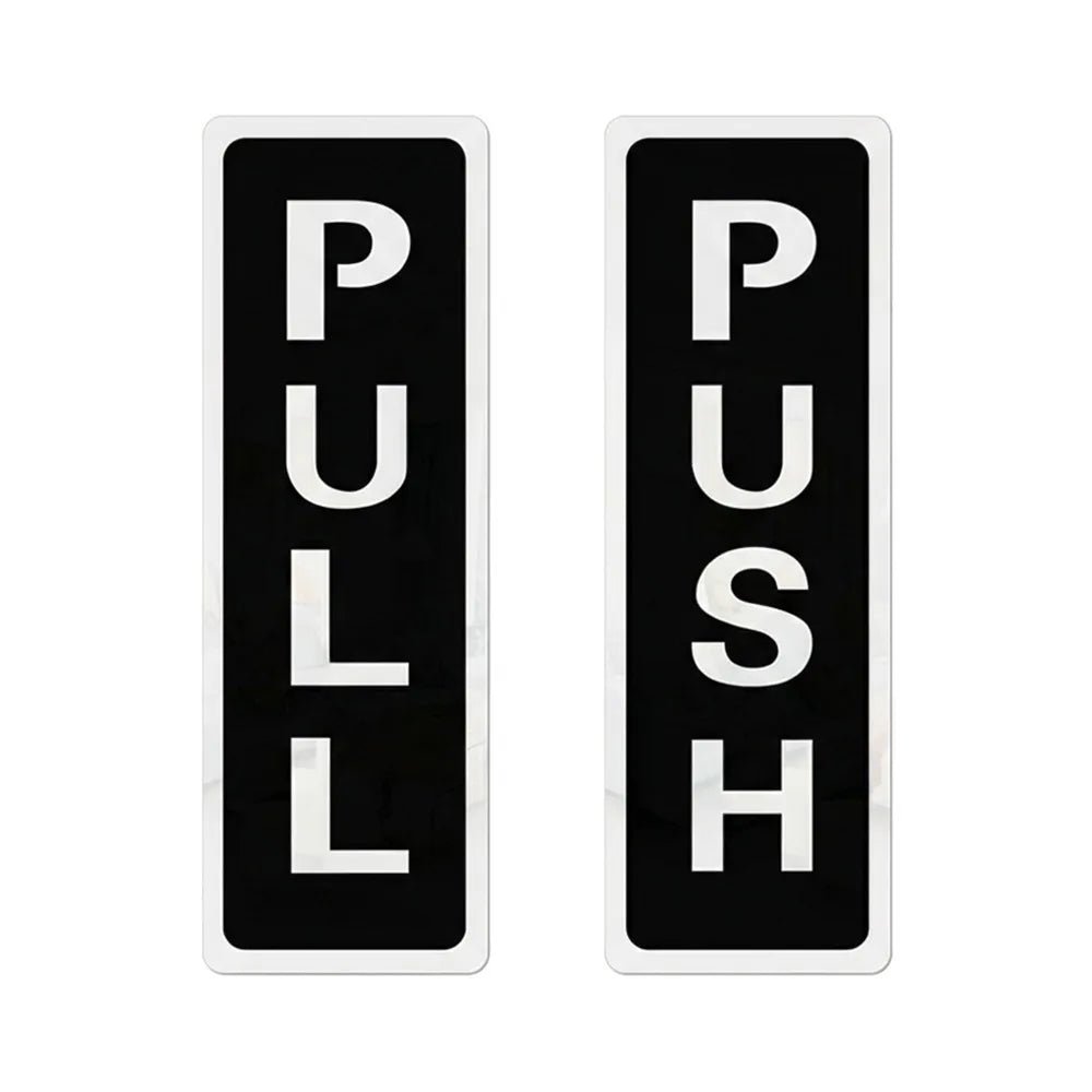 3D Acrylic Push Pull Door Sign Sticker | Self-Adhesive