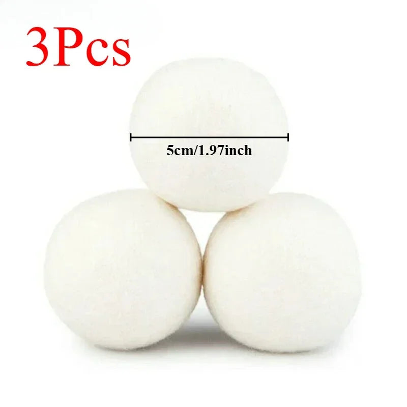 Wool Dryer Balls Reusable Natural Fabric Softener Laundry Washing Machine Accessories Home Washing Fleece Dryer Balls Clothes Oasis Select 3pcs