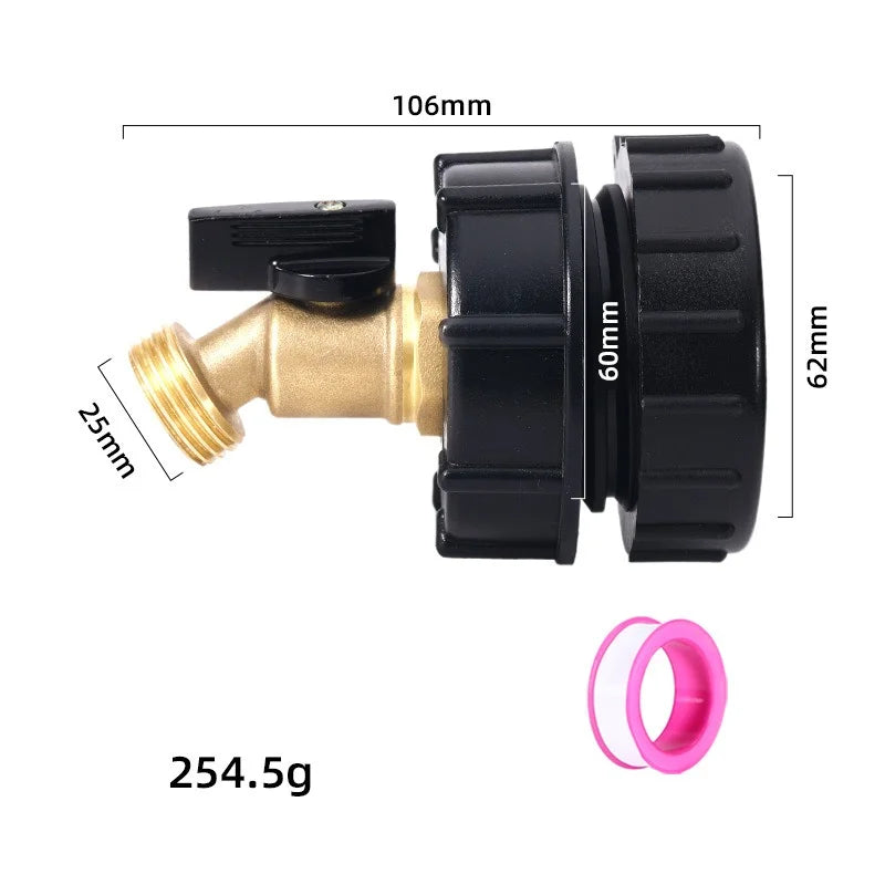 Male Thread IBC Tote Tank Adapter - Drain Hose Connector Faucet Tap Valve Fitting Part for Tank Faucet Oasis Select E