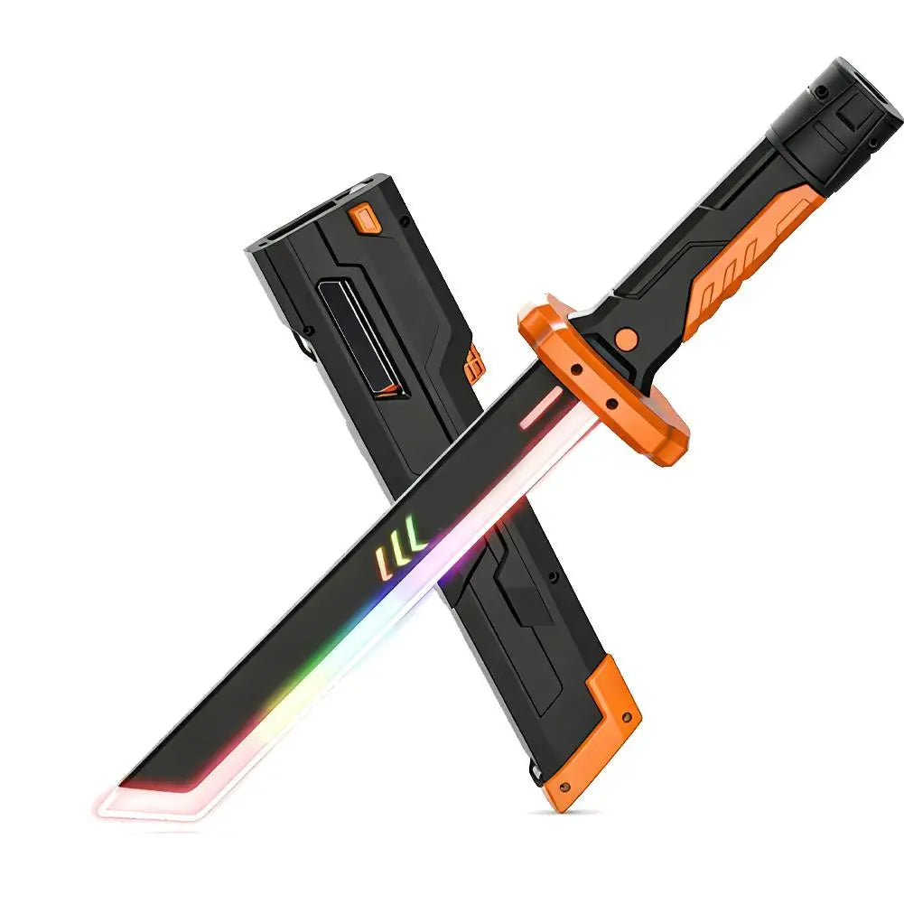 Glowing Light Sword Toy with Spark & Color-Changing Blade Light-Up Toy Sword Oasis Select Orange