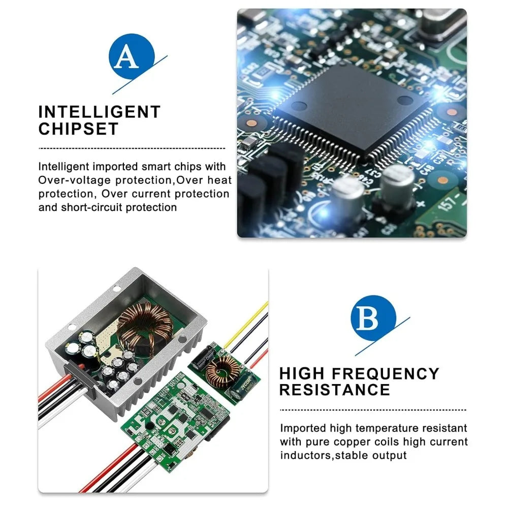 DC DC 9V-36V to 12V/24V Boost Buck Converter 30A Waterproof Automatic Step Up/Down Voltage Regulator Volt Transformer Module Oasis Select
