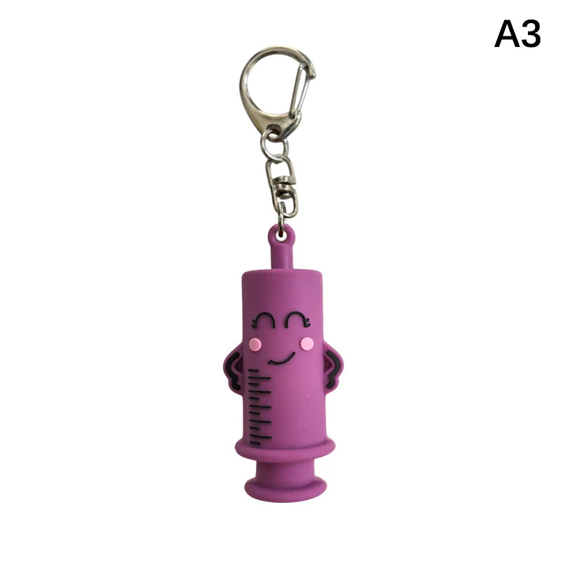 Syringe-Shaped Ampoule Bottle Opener Keychain Rubber Cutter Aid Medication Vial Breaker Tool For Home Nurses And Doctors Oasis Select A3