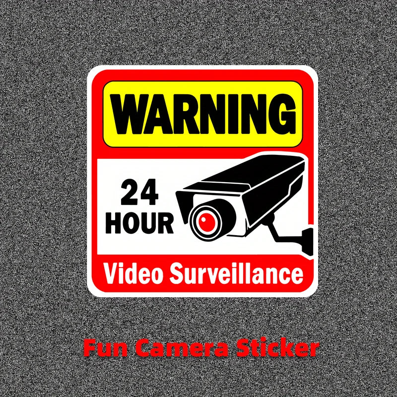 2pcs Enhance Your Security with 24-Hour Monitoring Warning Stickers: Vibrant Slogans to Safeguard Your Home and Business! Oasis Select
