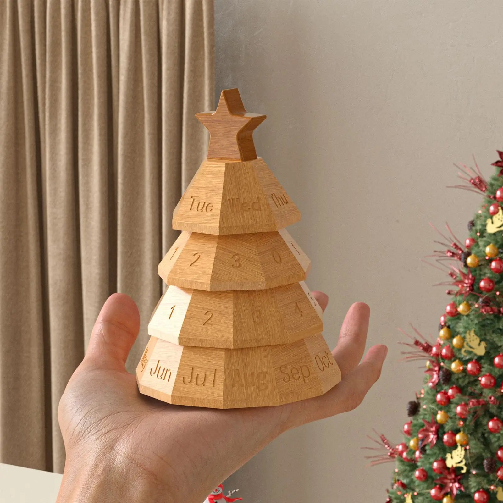 Perpetual Calendar Resin Mold Christmas Tree Storage Box Silicone Mold DIY Aromatherapy Plaster Desk Calendar Ornament Mold Oasis Select