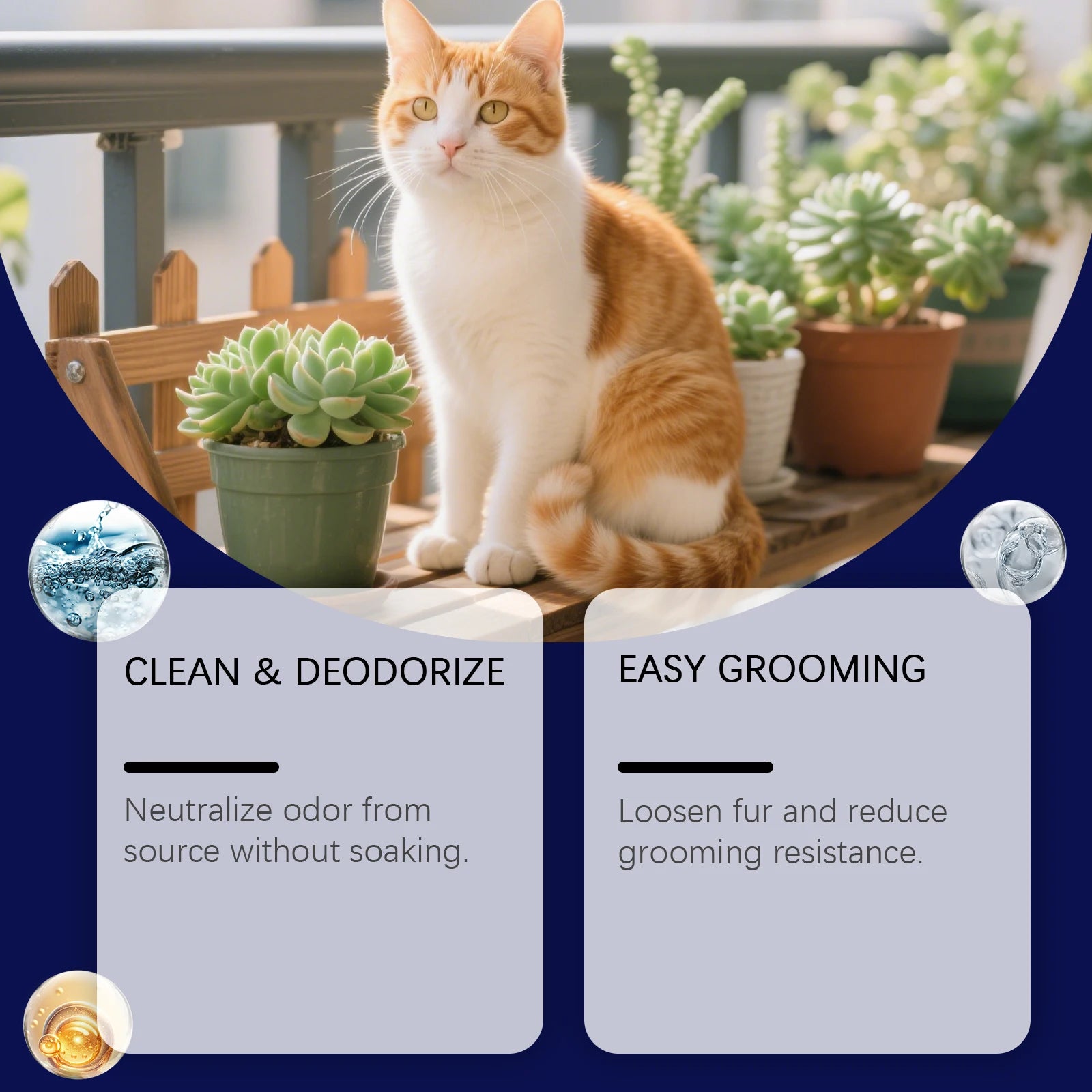 Pet Hair Cleaning Spray Suit Softens and Smoothes Matted Fur Remove Odor Combing and Knotting Fluffy Hair Refresh & Deodorizing Oasis Select
