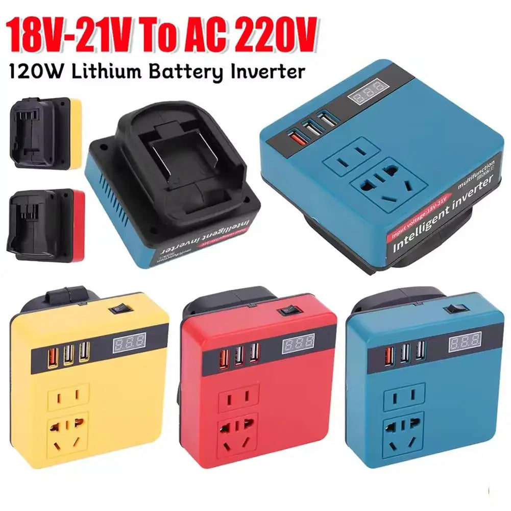 120W Battery Inverter for Makita & DeWalt DC to AC 220V