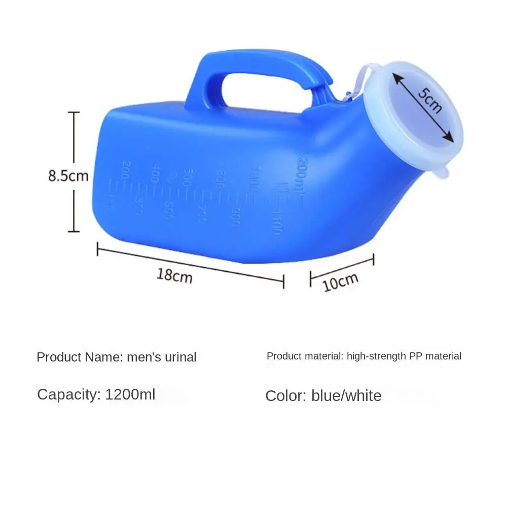 Portable Night Toilet Large Capacity Urinal Urinal Storage 1200ml Pe Handle Urinary Bottle The Elderly Oasis Select