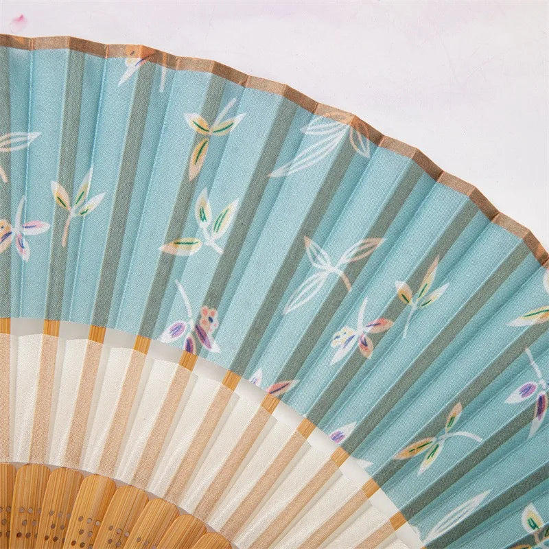 Japanese Style Kimono Folding Fan Small Lady Portable Summer Daily Fan Dance Decoration Fans Chinese Hanfu Cheongsam Photo Props Oasis Select
