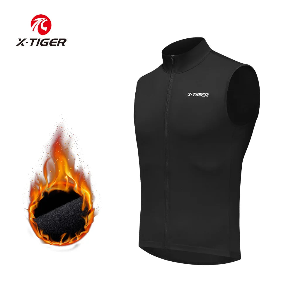 X-TIGER Cycling Jacket Windproof Warm MTB Bike Vest Sleeveless Jacket Light Cycling Jersey Bicycle Clothing Reflective Vest Oasis Select XM-ZWGY-00201 4XL