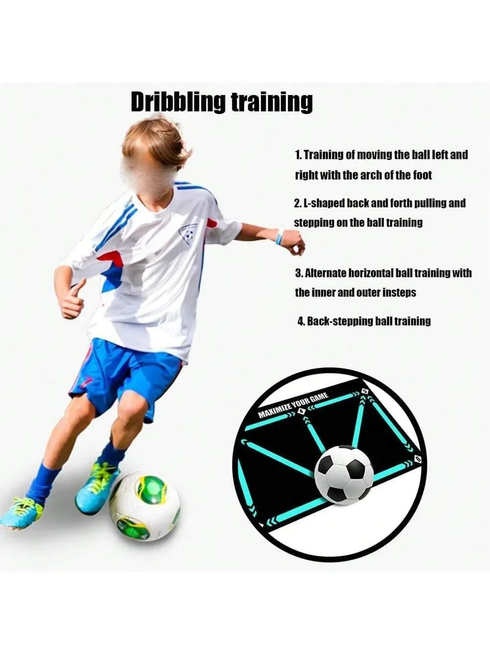 Soccer ball control training mat | Stable and silent rubber base | Digital Guidance Design | Improve ball sense, daily training Oasis Select