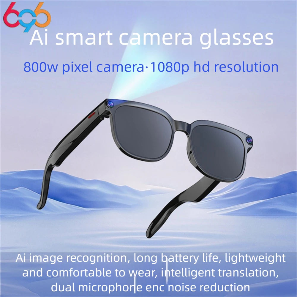 AI Smart Glasses 8 Million Camera Bluetooth Sunglasses Shoot Audio Call Video Music Player Multifunctional Smart Glasses Men Oasis Select