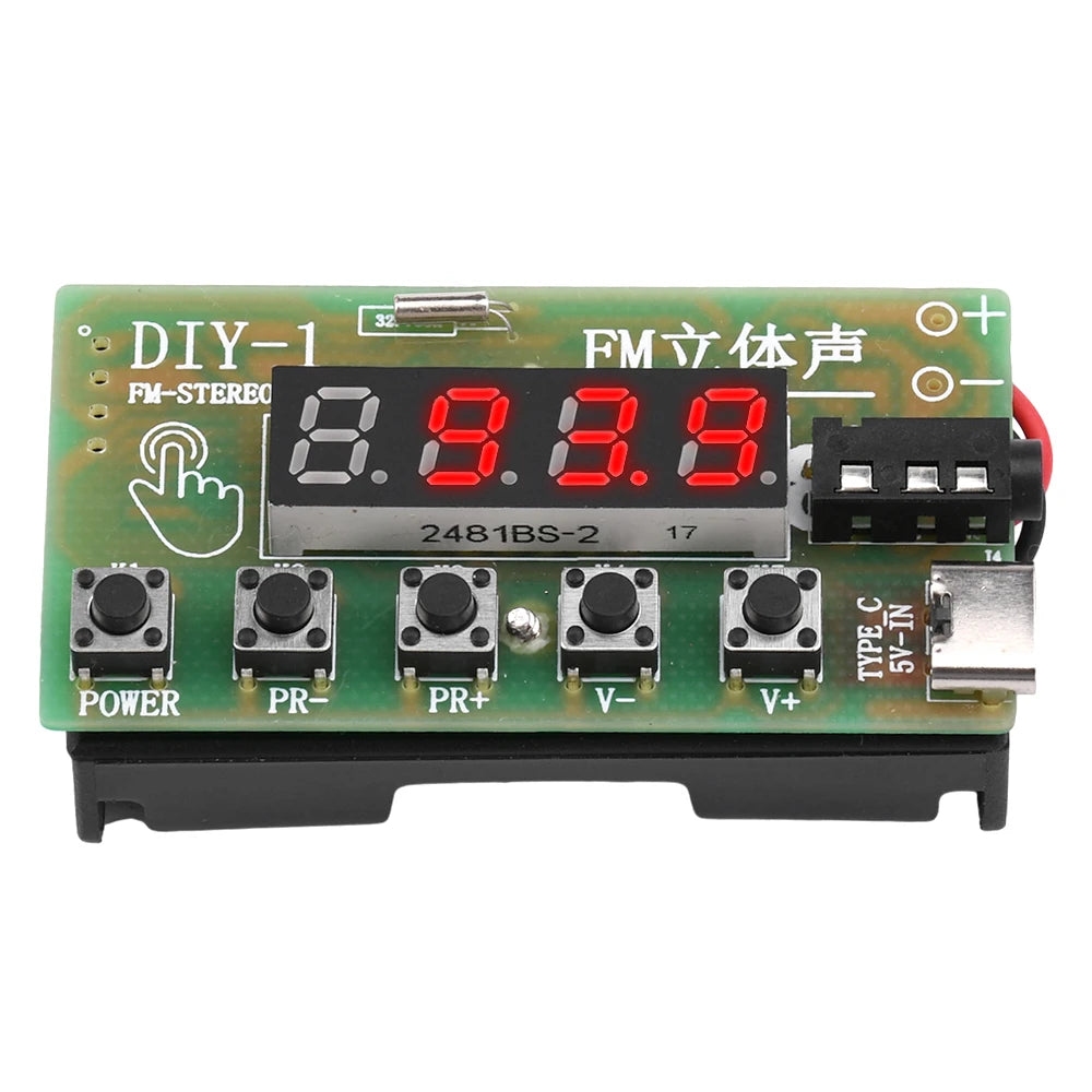 87-108MHz AM/FM Medium Wave FM 2 Band Stereo Digital Tuning Headphone Radio Kit DIY Production Teaching Parts Oasis Select Button style