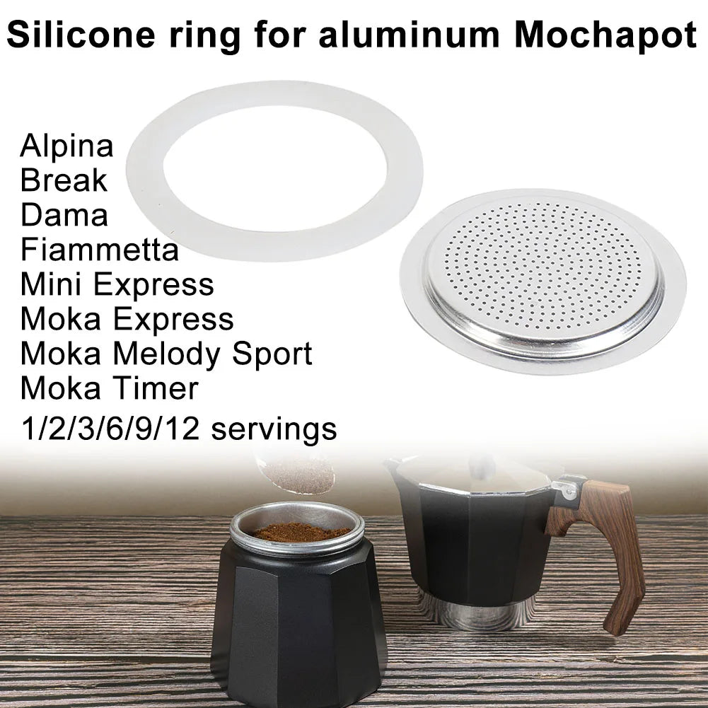 Coffee Rubber Ring Italian Moka Pot Flexible Washer Gasket Ring Replacenent Parts For Cups Moka Pot For Express Pots Oasis Select