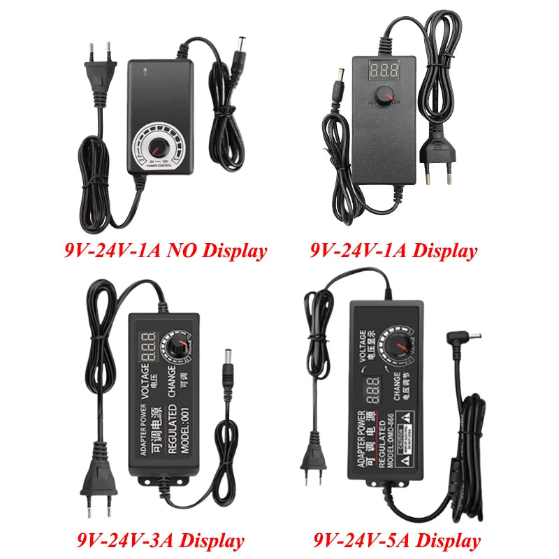 Transformer AC 220V TO DC 9V-24V 12V 24V Adjustable Power Supply AC 220 V TO DC 9 12 24 V 1A 3A 5A Transformers With 8PCS Plug Oasis Select