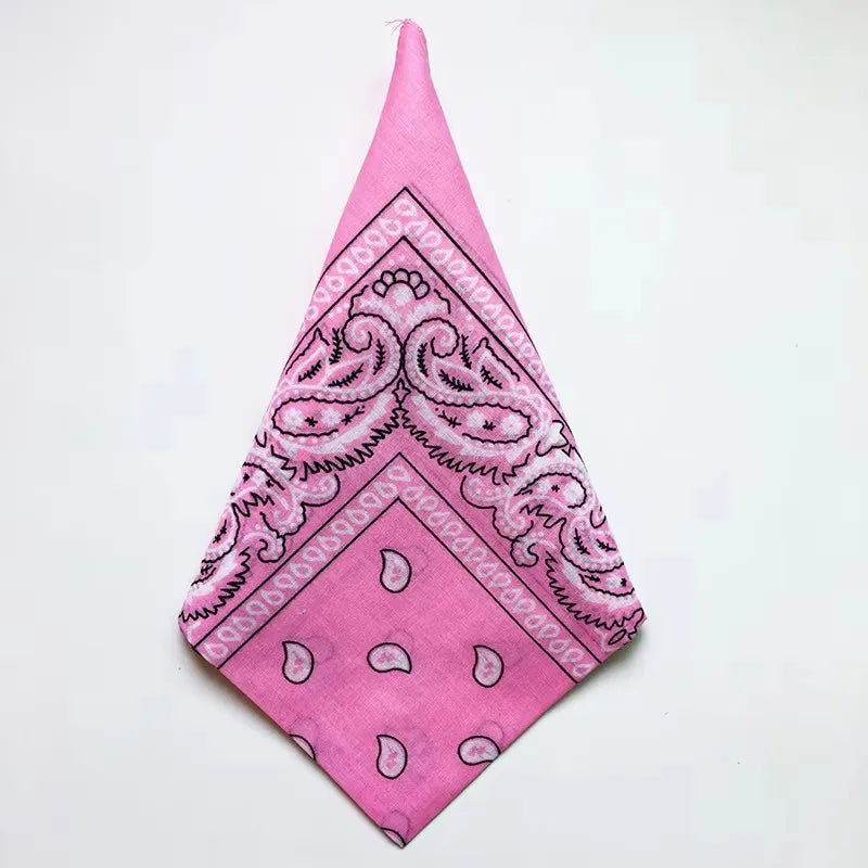 1/4pcs Men Women Bandana Hairband Cowboy Mens Biker Sports Headwear Wrist Hairwrap Single Sided Head Wrap Scarf Paisley Oasis Select 1pcs Pink