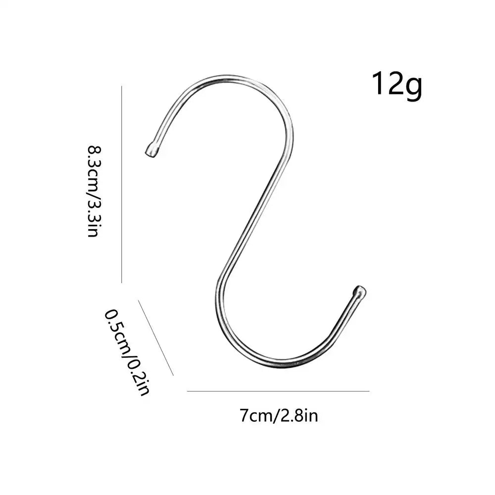 Stainless Steel S Hooks Multipurpose Stainless Steel Hooks Rust-Proof Hooks with Large Bearing Load Hangable Hooks for Bedroom Oasis Select medium size