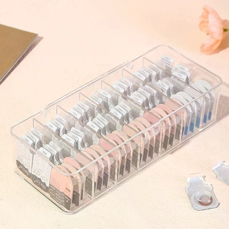 Dustproof Contacts Storage Box Transparent with Cover Disposable Contact Lenses Boxes Large-capacity Multipurpose Storage Box Oasis Select