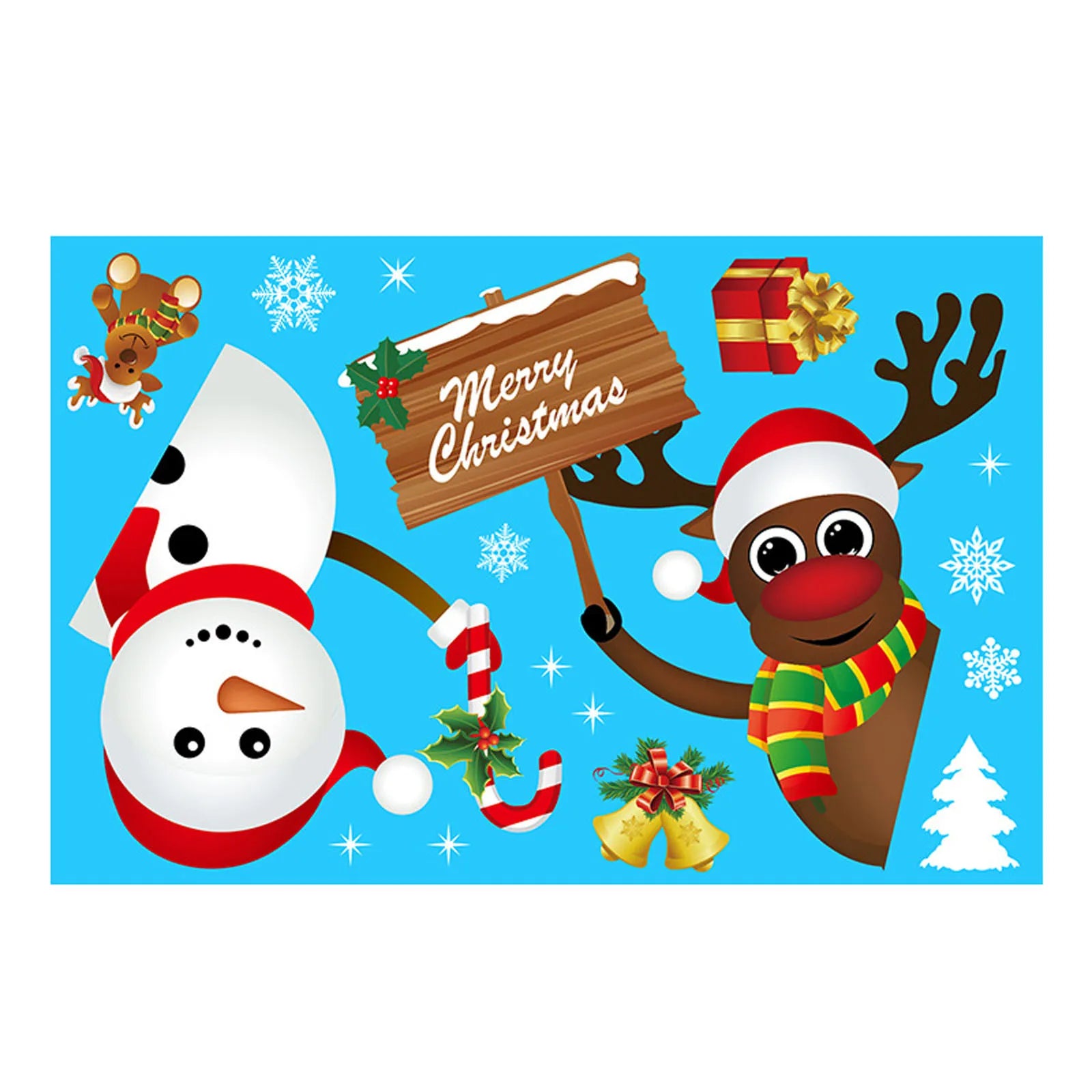 Christmas Electrostatic Window Stickers – Santa & Reindeer Holiday Window Clings Oasis Select T 20 30CM