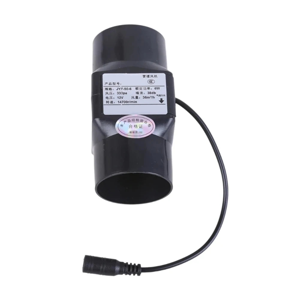 12V 6W Inline Duct Fan 50mm – Quiet Mini Exhaust Ventilation Fan Inline Duct Fan Oasis Select