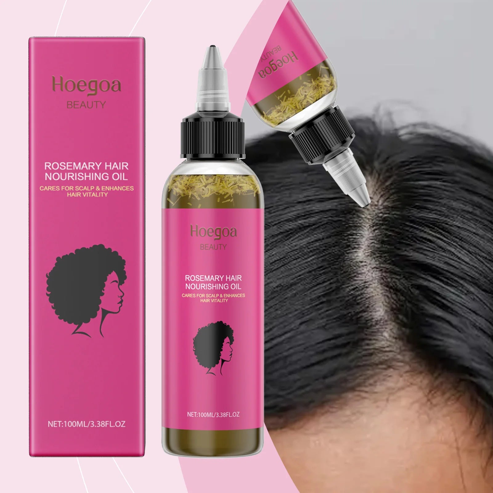 Rosemary Hair Growth Essential Oil Dense Strengthening Hair Prevent Loss Improve Hair Dryness Split Moisturizing Shiny Hair Care Oasis Select
