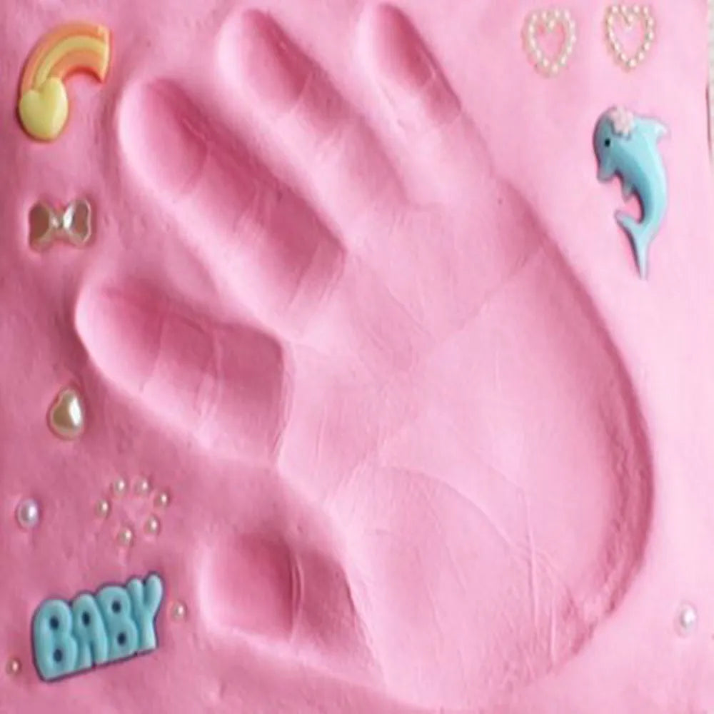 Baby Care Air Drying Soft Clay Baby Handprint Footprint Imprint Kit Casting Parent-child Hand Inkpad Fingerprint Oasis Select