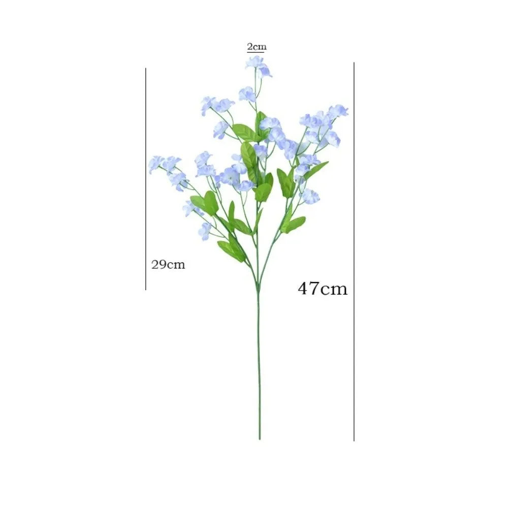 Real Touch Forget-Me-Not Artificial Forget-Me-Not Flowers Long Branch Silk Simulation Flowers 47cm DIY Floral Bouquets Home Oasis Select
