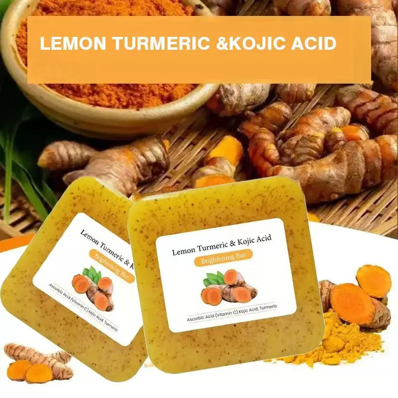 3PCS Christmas Lemon Curcumin Acid Soap, rich in turmeric lemon ingredients, gently cleanses the face and hands Oasis Select