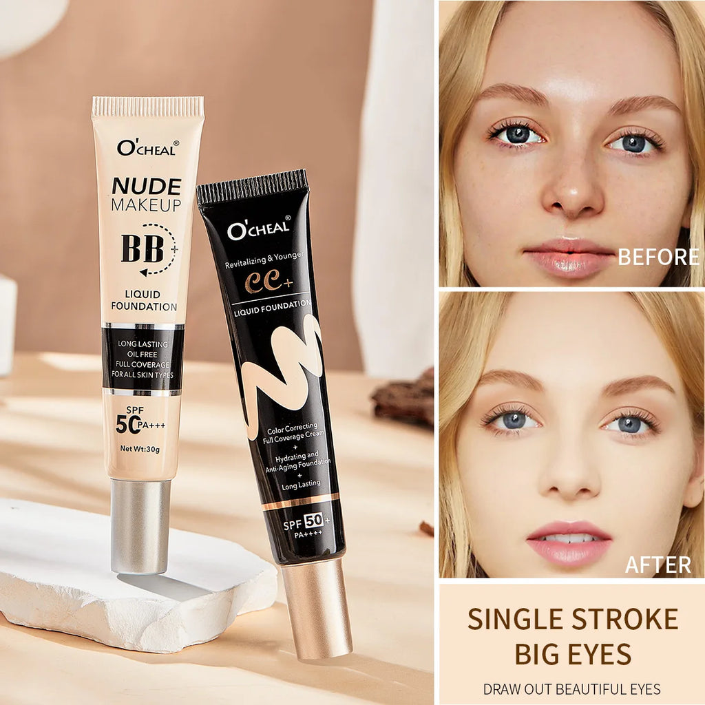 O'Cheal BB CC Cream SPF 50 PA+++ Liquid Foundation 30g BB CC Cream Foundation Oasis Select