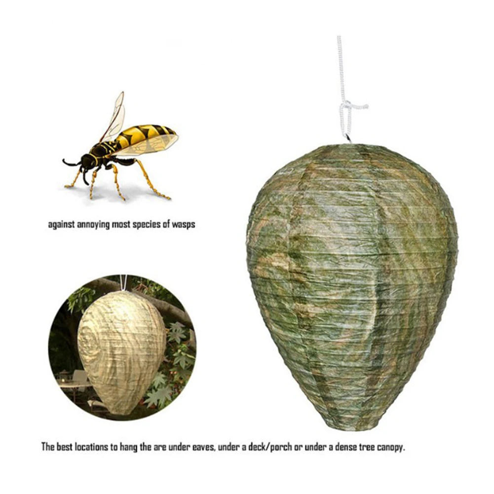 10-1Pcs Hornet Fly Catcher Eco Friendly Wasp Nest Decoy Repellent Hanging Wasp Deterrent Safe Fake Trap Garden Repellent Trap Oasis Select
