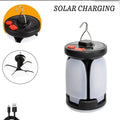 Solar LED Lantern Rechargeable Emergency Flashlight Portable Power Bank Foldable 6 Modes Tent Light for Outdoor Camping Fishing Oasis Select 4-leaf solar light-A