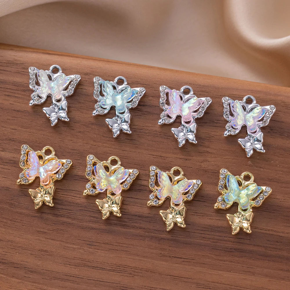 10pcs/Lot Animal Charms Butterfly Shape Pendant for DIY Earrings Bracelets Necklace Jewelry Making Accessories Findings Crafts Oasis Select