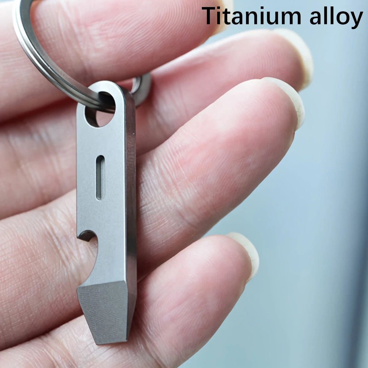 Titanium Alloy Bottle Opener Keychain Men’s Pendant EDC Outdoor Tool Mini Screwdriver Camping Gear Stainless Steel Small Crowbar Oasis Select Titanium alloy