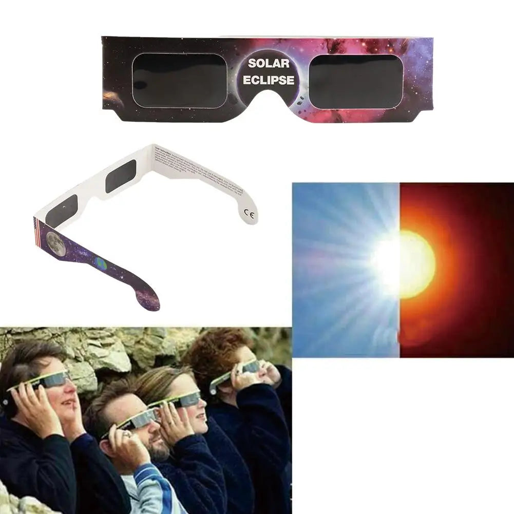 5/20pcs Paper Solar Eclipse Glasses Anti-uv Viewing Glasses Safe Shades Observation Solar Glasses Protect Eyes Random Color Oasis Select