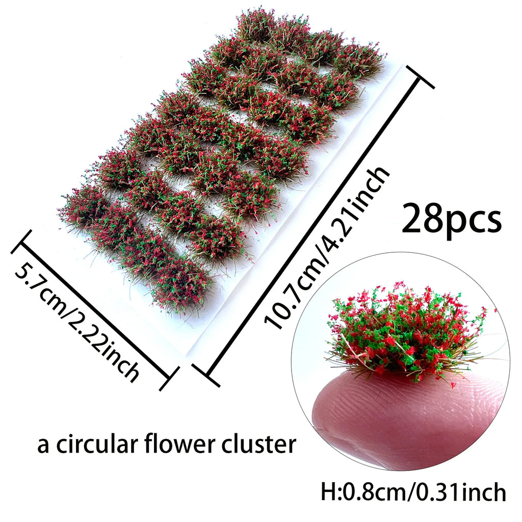 Grass Tufts Static Scenery Model Sand Table Building Layout Flower Cluster Landscape Wargame Miniature Garden Decor Oasis Select H