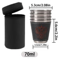 4-Piece Stainless Steel Travel Cup Set | PU Leather Sleeve