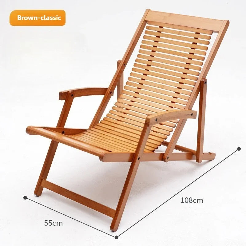 Foldable free chair patio stool rocking recliner folding summer lunch break bench balcony lazy leisure bench Oasis Select army green