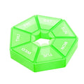 7 Days Pill Storage Box Mini Travel Portable Medicines Dispenser Box Multifunction Plastic Sealer Box Pill Bottle Pill Case Oasis Select green