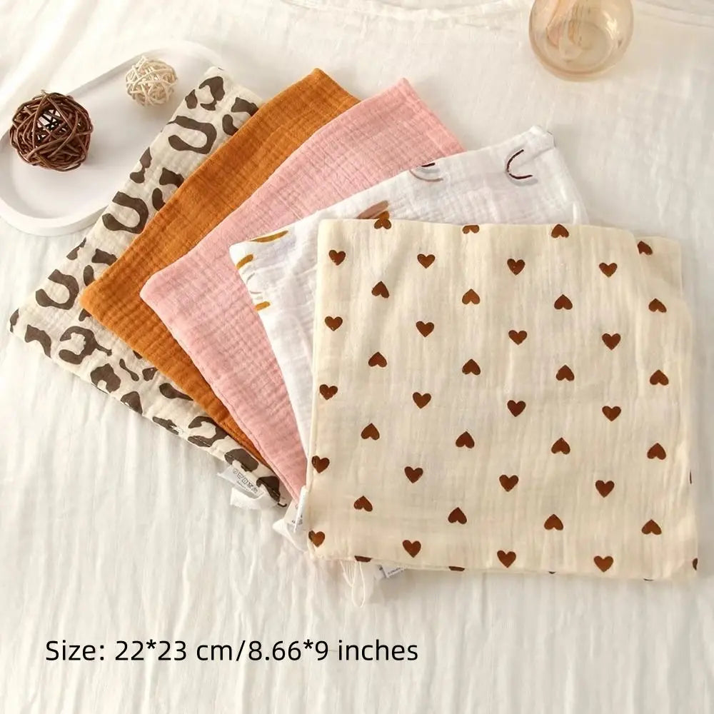 New 4-Layer Pure Cotton Baby Cotton Washcloth Soft Absorbent Square Towels Baby Towels Gauze Cotton Newborn Burp Cloth Oasis Select