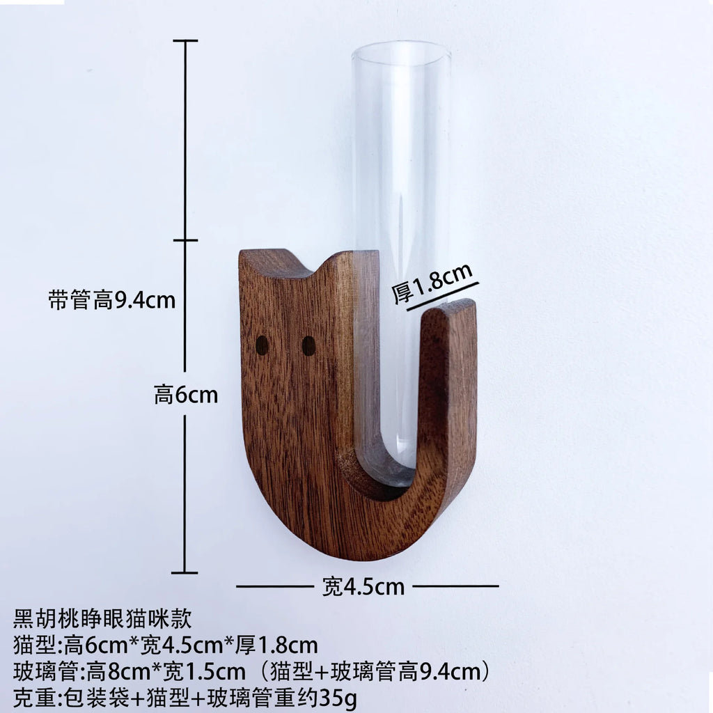 Solid Wood Pet Hair Commemorative Box, Cat Whiskers, Fridge Magnets, Collection Souvenirs, Dog and Cat Whiskers Collector Oasis Select BlackWalnut-OpenEyes