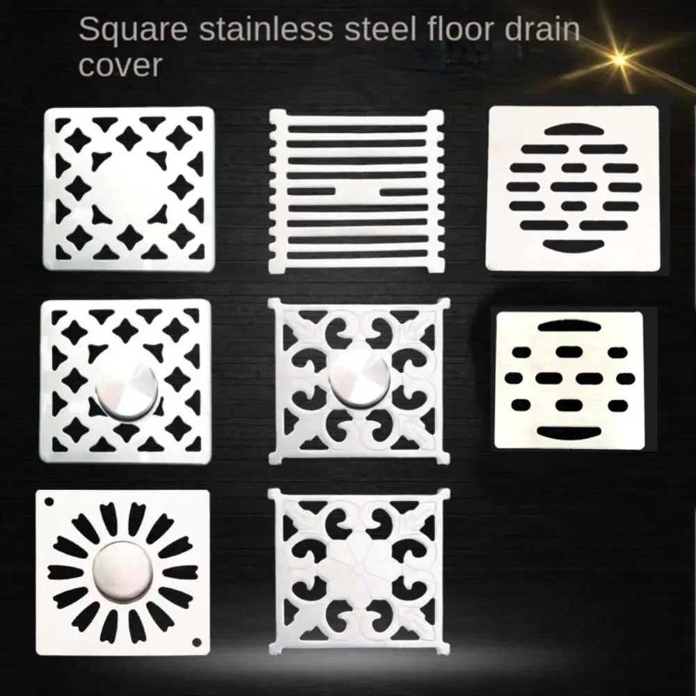 Square Floor Drain Cover Stainless steel convenient Shower Drain Hole Filter no rust Floor drain pad Bathroom Hardware Parts Oasis Select