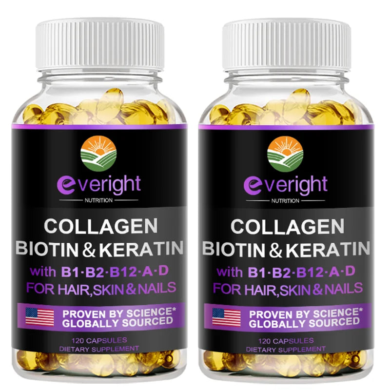 Biotin Collagen Keratin Hair Growth Supplement – Skin & Nails