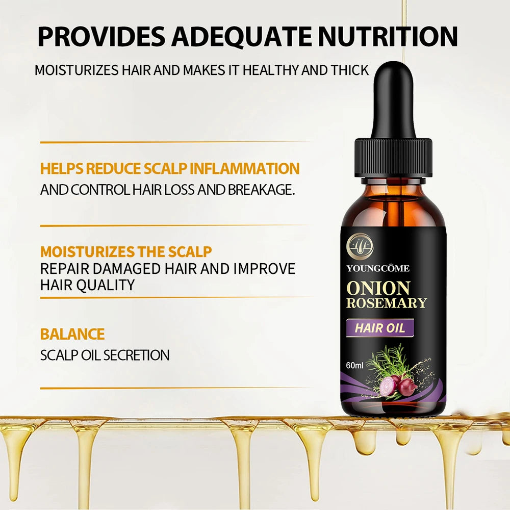 Hair Rapid Growth Essential Oil Onion Rosemary Hair Care Essential Oil Hair Regeneration Effective Hair Loss Product Oasis Select