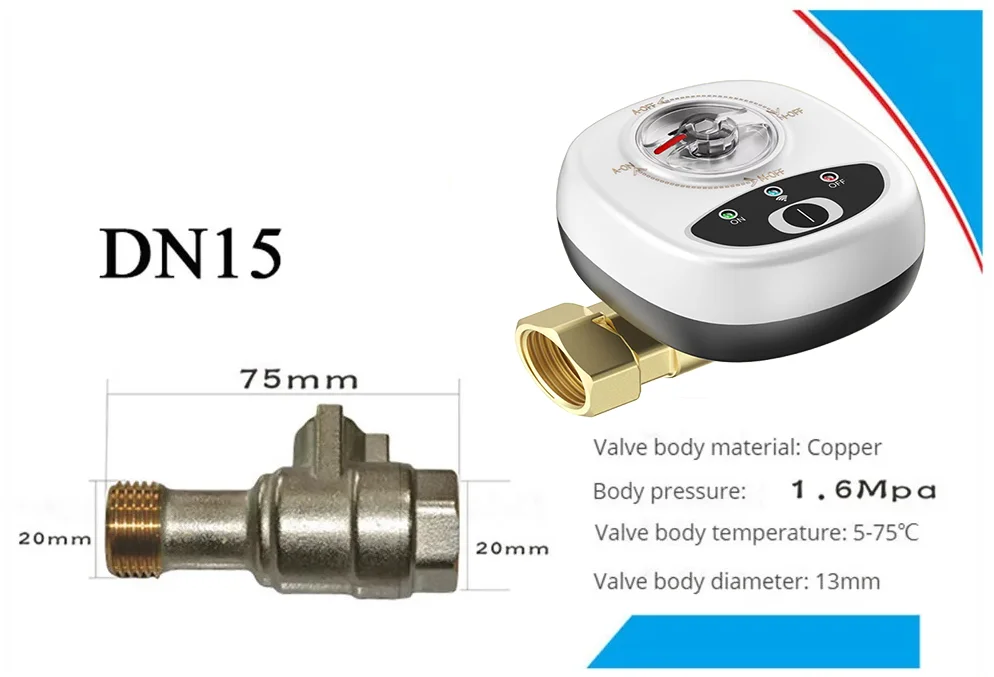 eWelink APP WiFi Smart Valve Water Gas Shutoff Automated Ball Valve DN15/DN20/DN25 Wireless Control For Alexa Google Alice Oasis Select EU DN15 Manual