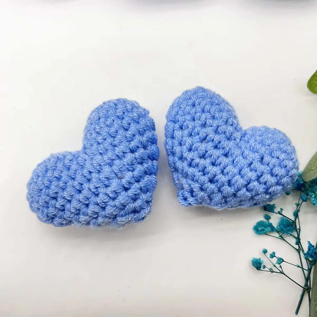3-Pack Handmade Crochet Heart Decorations – Valentine's & Wedding