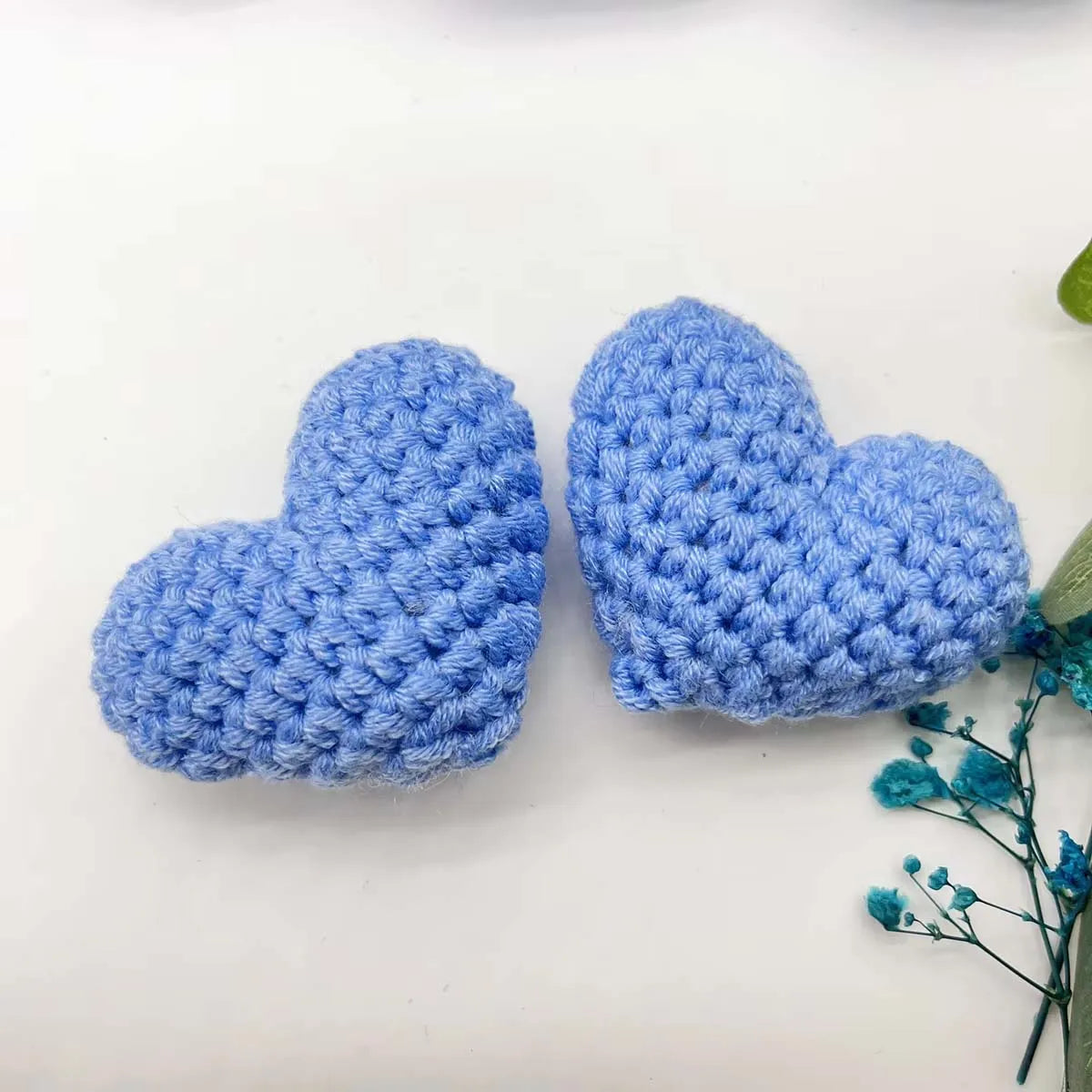 3-Pack Handmade Crochet Heart Decorations – Valentine's & Wedding