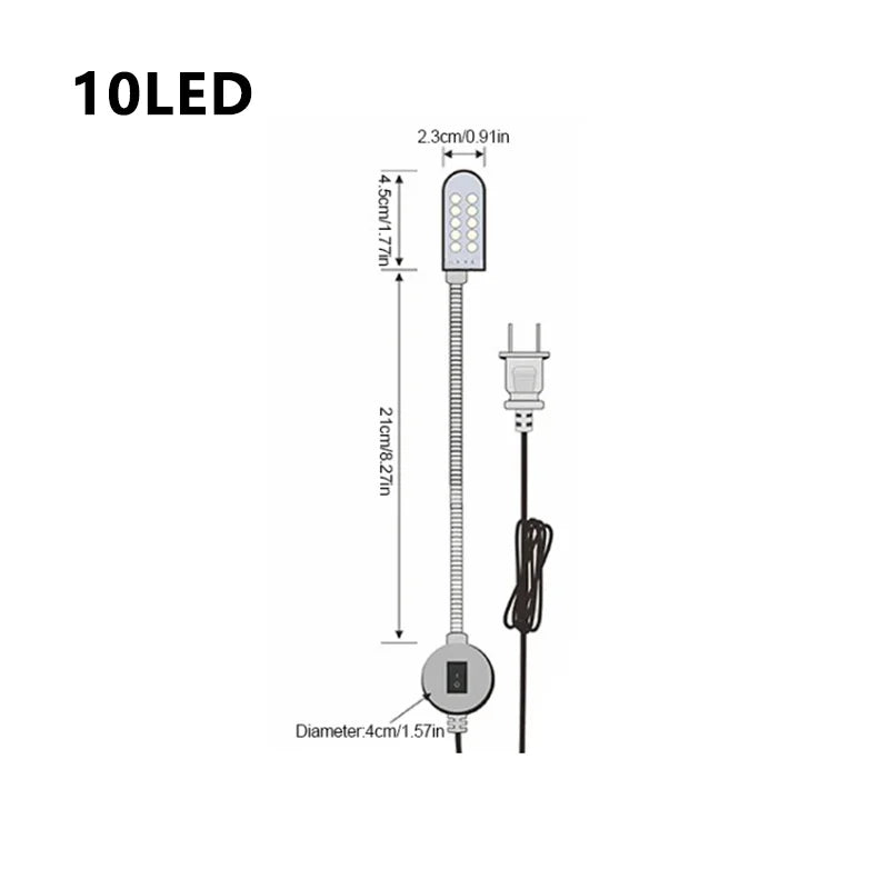 10/30LEDs Sewing Machine Light LED Portable Work Light,Flexible Gooseneck Lampe with Magnetic Base for Workbench Lathe Oasis Select